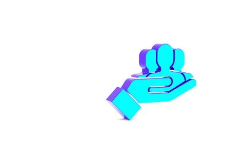 Turquoise Project team base icon isolated on white background. Business analy 스톡 일러스트