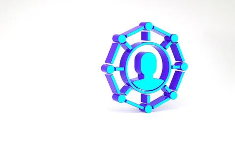 Turquoise Project team base icon isolated on white background. Business analy 스톡 일러스트