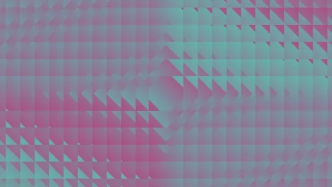 Turquoise Purple 3D Triangle Grid Wave Loop Stock Footage 345561939