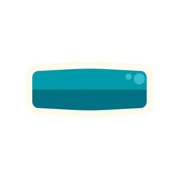 Turquoise rectangular glossy button ui element web design Stockillustratie