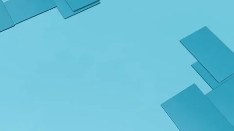 Turquoise rectangular planes rotate slowly. Background. 3d rendering 스톡 동영상 116998576