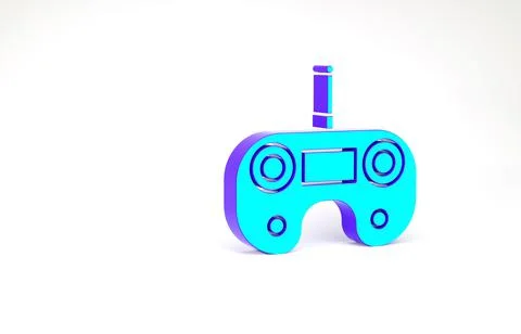Turquoise Remote control icon isolated on white background. Minimalism concep Illustrazione stock