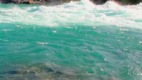 Turquoise River Cascading Through Los Alerces National Park Stock Footage 327298589