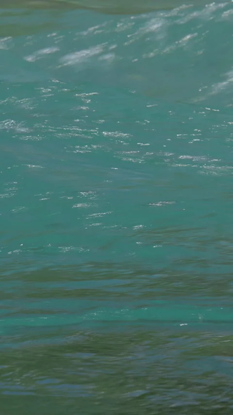 Turquoise River Current Flowing Close Up Vertical Video Video stock 346000955