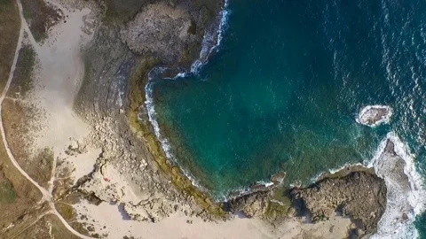 Turquoise rolling wave, slow motion Stock Footage 74654071