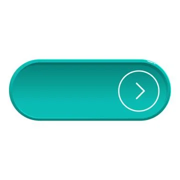 Turquoise rounded rectangle button showing white arrow pointing right 스톡 일러스트