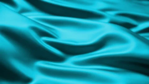 Turquoise satin fabric waves background with glossy folds, abstract seamless loo Vídeos de archivo 341377090