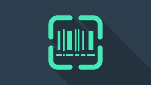 Turquoise Scanner scanning bar code icon isolated on blue background. Barcode Stock-Footage 154100220