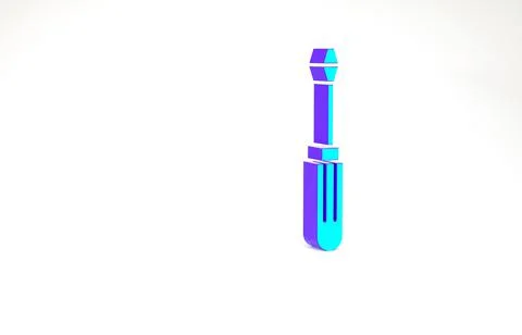 Turquoise Screwdriver icon isolated on white background. Service tool symbol. イラスト素材