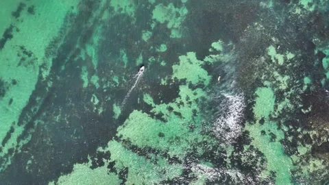 Turquoise Sea Reef Point Peron Rockingham Australia  Aerial 4K Stock Footage 265950201