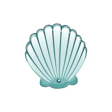 Turquoise sea shell stock vector illustration isolated on white background Stock Illustration