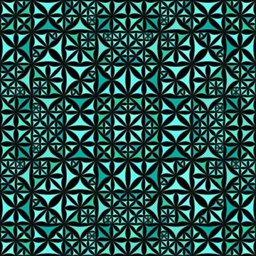 Turquoise seamless kaleidoscope pattern background design Иллюстрация