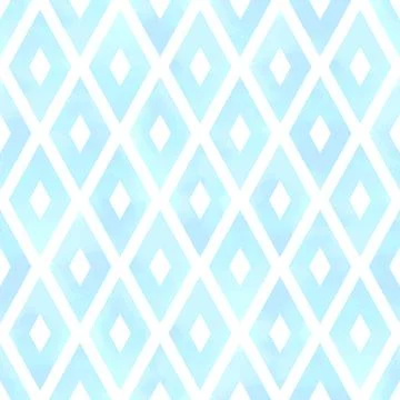 Turquoise Seamless Pattern Vector with Geometric Rhombus Shapes and White Bac Illustrazione stock