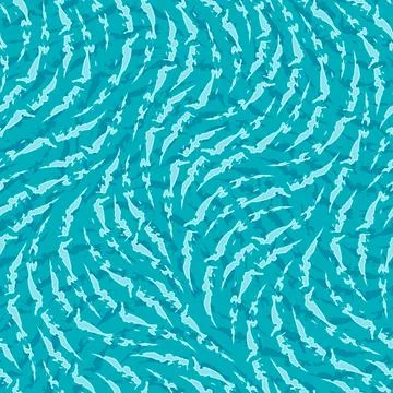 Turquoise seamless vector pattern of torn stripes in the form of waves. Abstract 스톡 일러스트