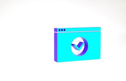 Turquoise Secure your site with HTTPS, SSL icon isolated on white background. 库存插图