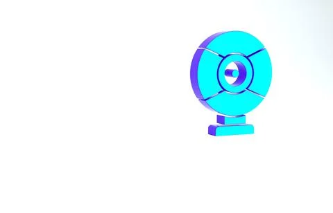 Turquoise Security camera icon isolated on white background. Minimalism conce Stock Illustration