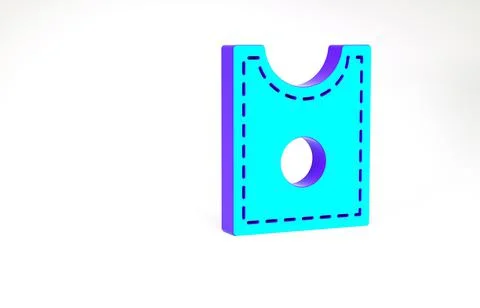 Turquoise Sewing Pattern icon isolated on white background. Markings for sewi イラスト素材