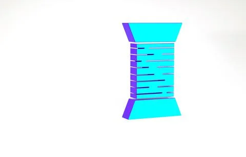 Turquoise Sewing thread on spool icon isolated on white background. Yarn spoo Illustrazione stock