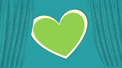 Turquoise shaded Special Message motion curtain card of Empty Lime screen Stock Footage 102845326