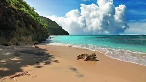 Turquoise shore loop Stock Footage 11899364
