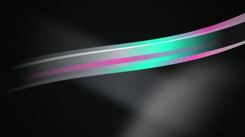 Turquoise silver striped ribbon waving seamless loop motion background Stock Footage 343799475