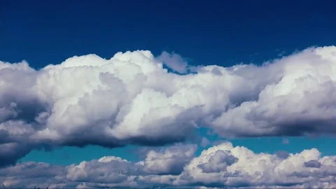 Turquoise sky with clouds. Time-lapse Stock Footage 75862233