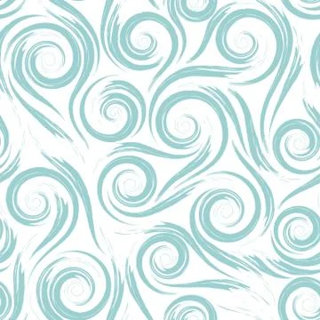 Turquoise smooth lines waves or water splashes isolated on white background Stock Illustration