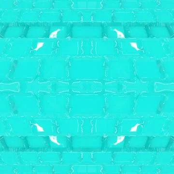 Turquoise smooth surface with white highlights. Beautiful seamless mirrored  Stock Illustration