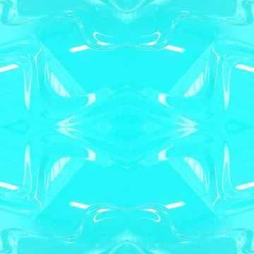 Turquoise smooth surface with white highlights. Beautiful seamless mirrored  Stock Illustration
