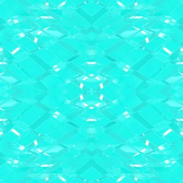Turquoise smooth surface with white highlights. Beautiful seamless mirrored  Stock Illustration