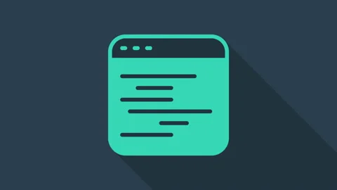 Turquoise Software, web developer programming code icon isolated on blue Stock Footage 146237462