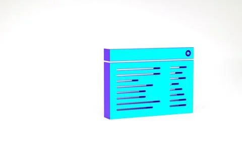 Turquoise Software, web developer programming code icon isolated on white bac Stock Illustration