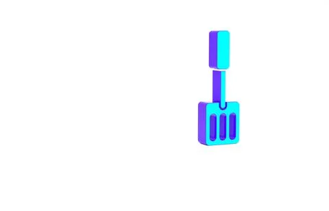 Turquoise Spatula icon isolated on white background. Kitchen spatula icon. BB Stock Illustration