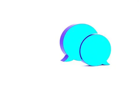 Turquoise Speech bubble chat icon isolated on white background. Message icon. Illustrazione stock