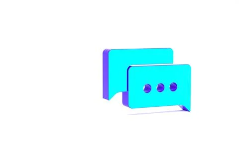 Turquoise Speech bubble chat icon isolated on white background. Message icon. Stockillustratie
