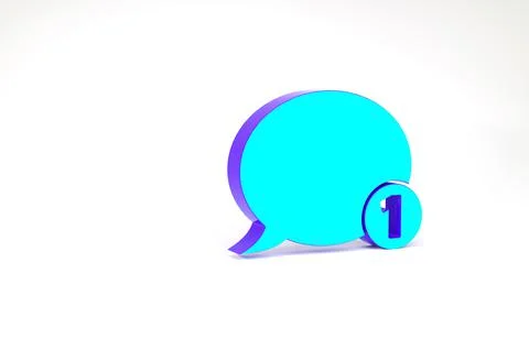 Turquoise Speech bubble chat icon isolated on white background. Message icon. 스톡 일러스트