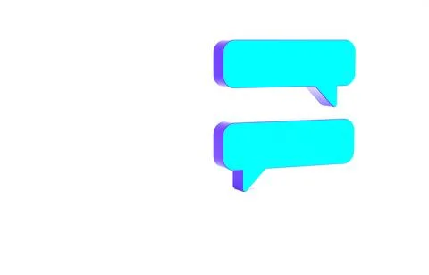 Turquoise Speech bubble chat icon isolated on white background. Message icon. Stock Illustration