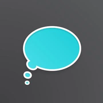 Turquoise speech bubble for thoughts at oval shape Stock Illustration