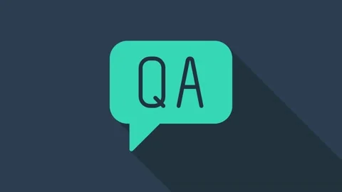 Turquoise Speech bubbles with Question and Answer icon isolated on blue Stock Footage 168141275