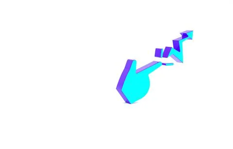 Turquoise Spell icon isolated on white background. The sorcerer hand performi Stock Illustration
