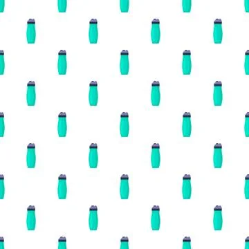 Turquoise sport bottle seamless pattern for hydration Stock Illustration
