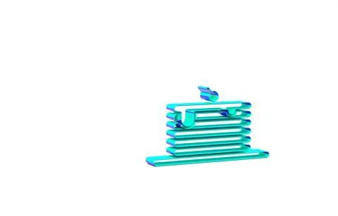 Turquoise Stack of pancakes icon isolated on white background. Baking with sy Stock Illustration
