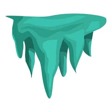 Turquoise stalactites hanging from ceiling of cave Stock Illustration