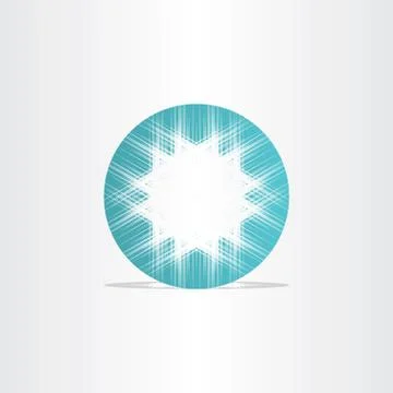 Turquoise star abstract circle background Stock Illustration