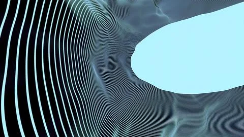 Turquoise stripes. Design.Rounded long lines in the animation made floating in Illustrazione stock