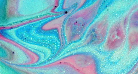 Turquoise Swirling Glitter Bubbles Stock Footage 57465953