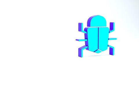 Turquoise System bug concept icon isolated on white background. Code bug conc Stock Illustration