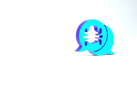 Turquoise System bug concept icon isolated on white background. Code bug conc Stock Illustration