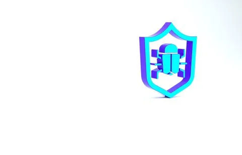 Turquoise System bug concept icon isolated on white background. Code bug conc 스톡 일러스트