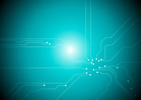 Turquoise tech circuit board background Turquoise tech circuit board backg... Foto stock